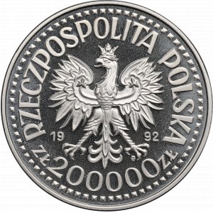 III RP, 200 000 PLN 1992 Wladyslaw III Varnañczyk - vzorek busty Ni