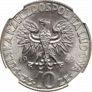 PRL, 10 zloty 1968 Copernicus - NGC MS66