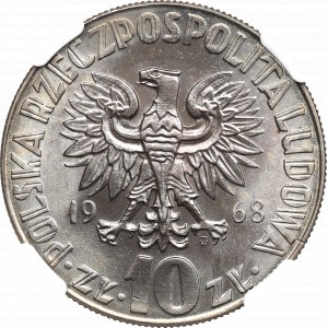 PRL, 10 złotych 1968 Kopernik - NGC MS66