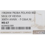 People's Republic of Poland, 50 zloty 1983 300 years of the relief of Vienna - Nickel Sample NGC MS67