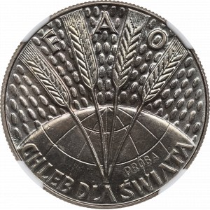 PRL, 10 złotych 1971 FAO - Próba CuNi NGC MS67