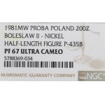 PRL, 200 złotych 1981 Bolesław II Śmiały - Próba Ni NGC PF67 Ultra Cameo