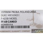 PRL, 200 złotych 1979 Mieszko I - Próba Ni NGC PF 68 CAMEO