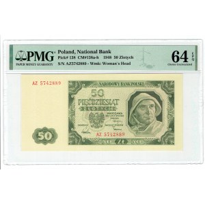 PRL, 500 złotych 1948 AZ - PMG 64 EPQ