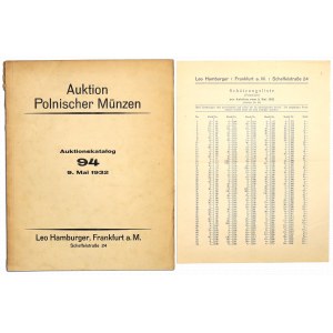 Leo Hamburger „Auktion Polnischer Münzen, Frankfurt a.M; Auktionskatalog 94- Sammlung Chomiński