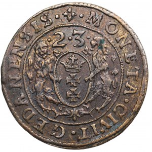 Sigismund III, 18 groschen 1623, Danzig - date overstriked