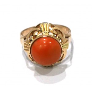 PRL, Author's ring with coral - gold