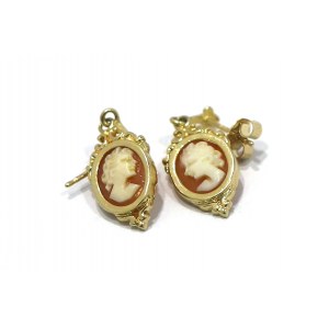 Europe, Author earrings with cameos - gold