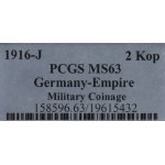 Ober-Ost, 2 kopiejki 1916 J - PCGS MS63