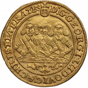 Sliezsko, vojvodstvo Legnicko-Brzesko-Wołowskie, Jerzy III Brzeski, Ludwik IV Legnicki a Krystian Wołowsko-Oławski, vojvoda Brzeg 1657 EW