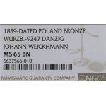 Gdańsk, Medal 25-lecie pełnienia urzędu prezydenta Weickhmann 1839 - NGC MS65 BN