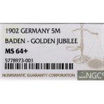 Germany, Baden, 5 mark 1902 - NGC MS64+