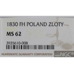 Kingdom of Poland, 1 zloty 1830 - NGC MS62