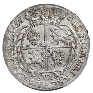 Germany, Saxony, Friedrich August II, 6 groschen 1756, Leipzig - PCGS MS62