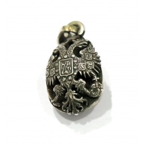 Russia, Pendant with cross and tsarist eagle - silver 84