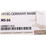 Germany, 1 mark 1915 G, Karlsruhe - NGC MS66