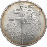 II Republic of Poland, 5 zloty 1930 November Uprising - hybrid obverse of high relief die