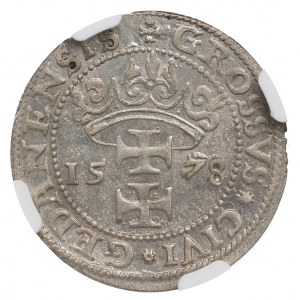 Stephan Bathory, Groschen 1578, Danzig - NGC MS64