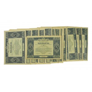 Obligacja Serji III Prem. Pożyczki Dolarowej 5 dolarów 1931r. Zestaw 50 szt.