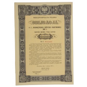 Obligacja 4,5% Wewnętrznej Pożyczki Państowej 1000 zł, 1937r. Zestaw 2 szt.