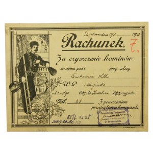 Rachunek za czyszczenie kominów 1930 r. Drohobycz..