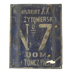 Tablica z numerem domu - ul. Żytomierska 7, Warszawa, II RP