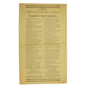 Lista Zjednoczonych Komitetów narodowych na wybory do rady miasta, Lwów.