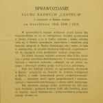 Sprawozdanie Klubu Radnych Centrum, Lwów, 1911r.