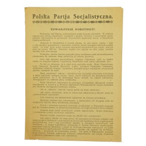 Ulotka Polskiej Partii Socjalistycznej z 1 sierpnia 1923r.