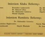 Ulotka Komitetu Reformy Gospodarki Gminnej z listą kandydatów na wybory do rady miasta Lwów.