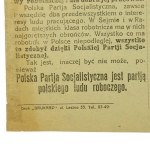 Ulotka wyborcza Polskiej Partii Socjalistycznej, 1923r.