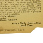 Ulotka agitacyjna Stronnictwa Chłopskiego na wybory do parlamentu polskiego, II RP.