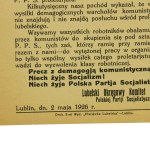 Ulotka PPS Lublin 1926r.