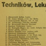 Lista Zjednoczonych Komitetów Techników na wybory miasta Lwów.