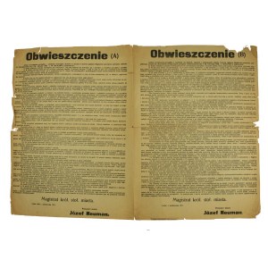 Obwieszczenie magistratu miasta Lwów z 1921r.