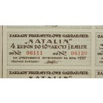 Zakłady Przemysłowe Garbarskie NATALIN S.A dwie akcje, 1923r.