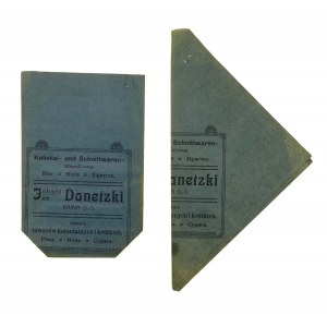 Dwie torebki z nadrukami firmy Danetzki z okresu II RP.
