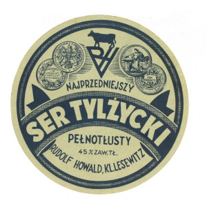 Etykieta sera tylżyckiego z okresu II RP