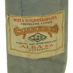 Wata hygroskopijna z Fabryki waty ALBA w Warszawie, II RP.