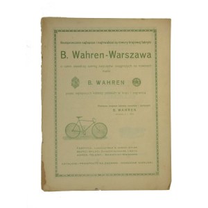 Karta z reklamą rowerów firmy B.S.A. oraz B.Wahren
