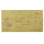 Licencja na plantację tytoniu dla własnego użytku na 1920r.