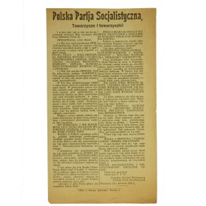 Ulotka Polskiej Partii Socjalistycznej wydana w Warszawie w 1924r.