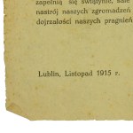 Ulotka- rocznica powstania listopadowego, Lublin, 1915r.