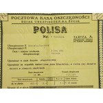 Polisa ubezpieczeniowa PKO wraz z kopertą, II RP.