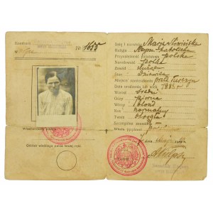 Legitimation - identity card, Turchin, 1920