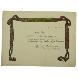 Telegram patriotyczny Towarzystwo Czytelni Ludowych, Poznań, 1919 r