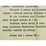 Proclamation of the city of Krakow in 1915, preparation of a flag in the national colors