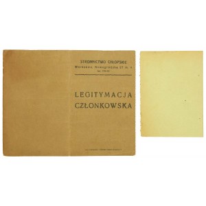 Legitymacja Stronnictwo Chłopskie, Warsaw, 1924r