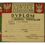 Dyplom - Narodowe Zawody Strzeleckie, M. S. Wojsk. Lwów, 1930 r
