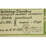 Dyplom - dywizyjne zawody strzeleckie, Mołodeczno, 1932r
